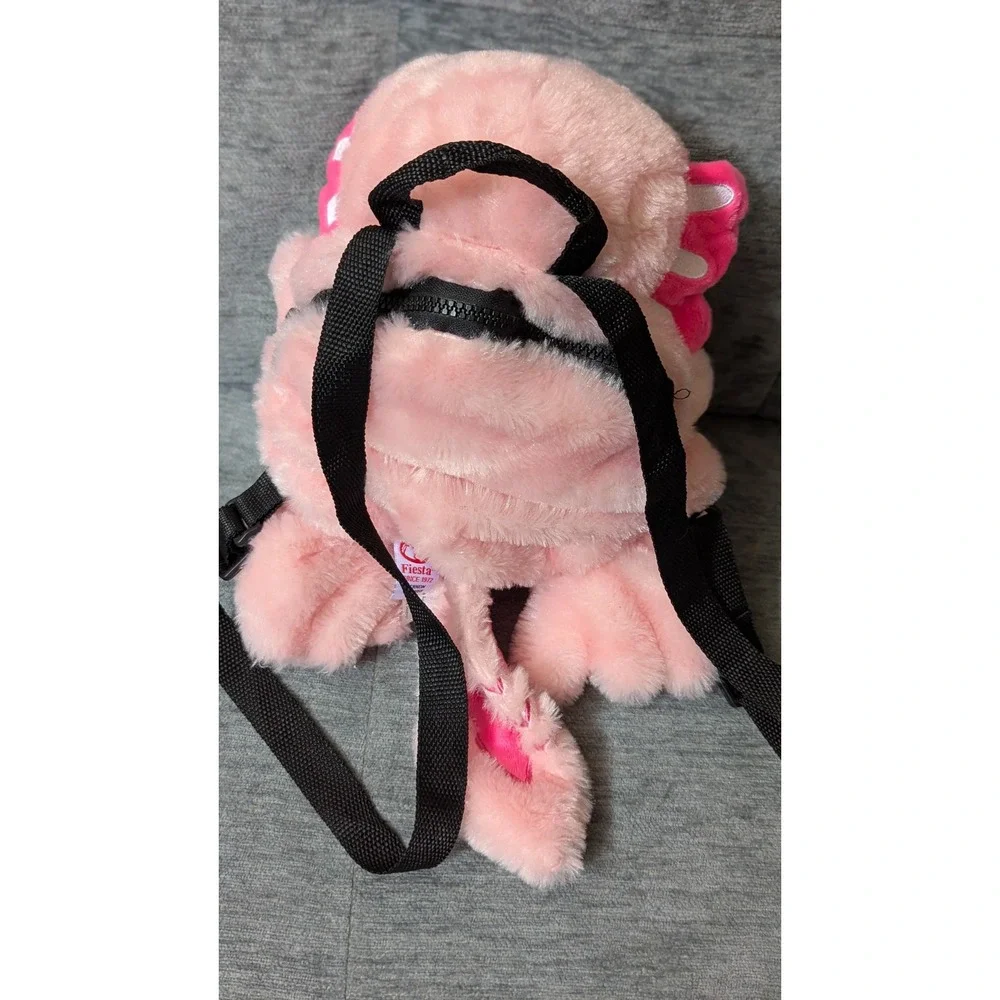 Fiesta Axolotl‎ Plush Backpack Pink Stuffed Animal Bag